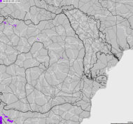 Storm report map of Bulgaria, Moldavia, Romania