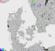 Mapa burzowa Danii