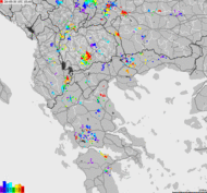 Storm report map of Greece