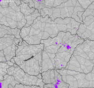 Storm report map of Slovakia, Hungary