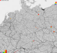 Storm report map of Germany