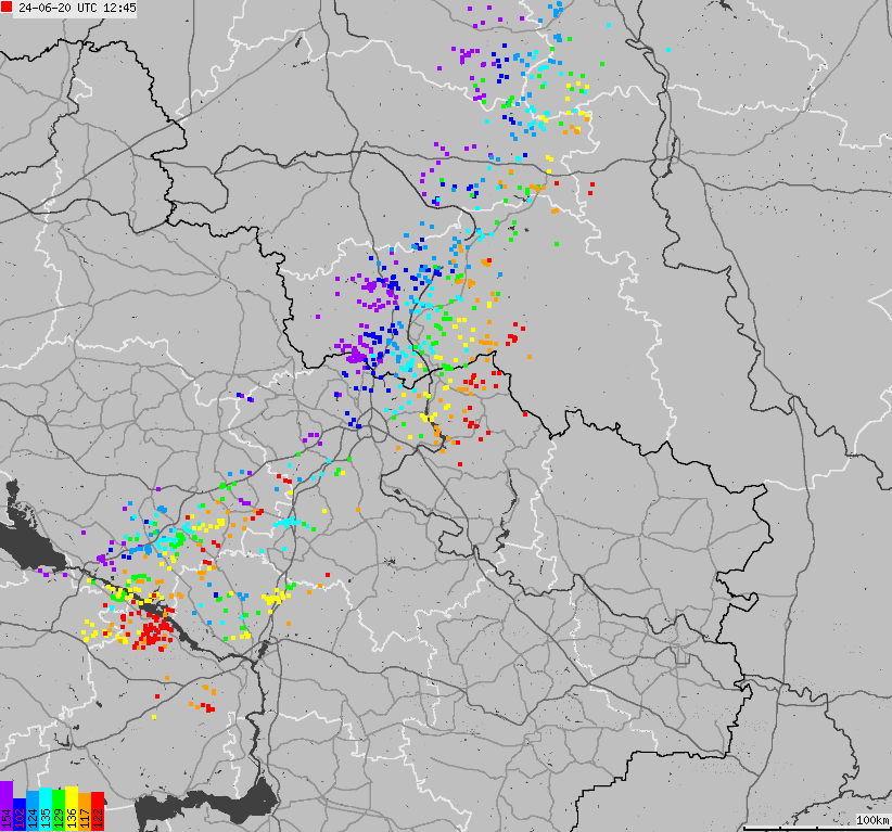 Map of lightnings Ukraine