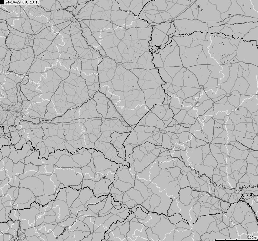 Mapa wyładowań atmosferycznych na obszarze Polski