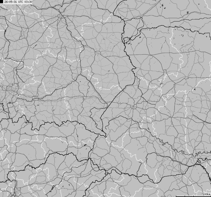 Map of lightnings across Poland