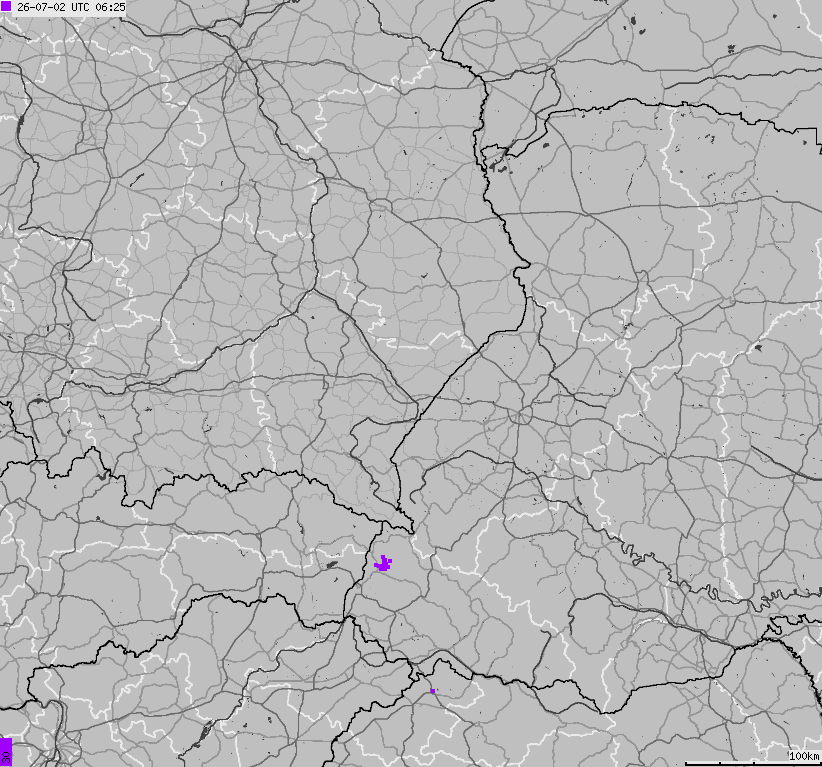 Mapa wyładowań atmosferycznych na obszarze Polski