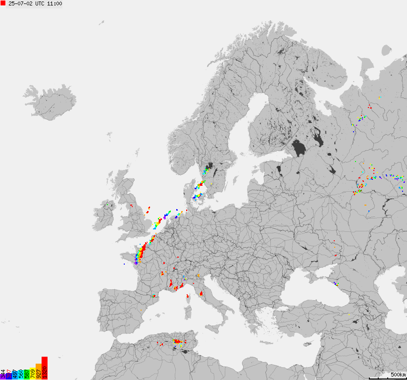 Mapa burzowa Europy