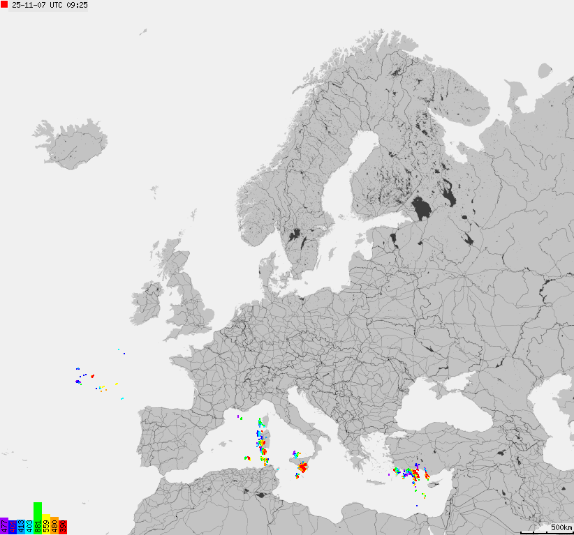Storm report map of Europe