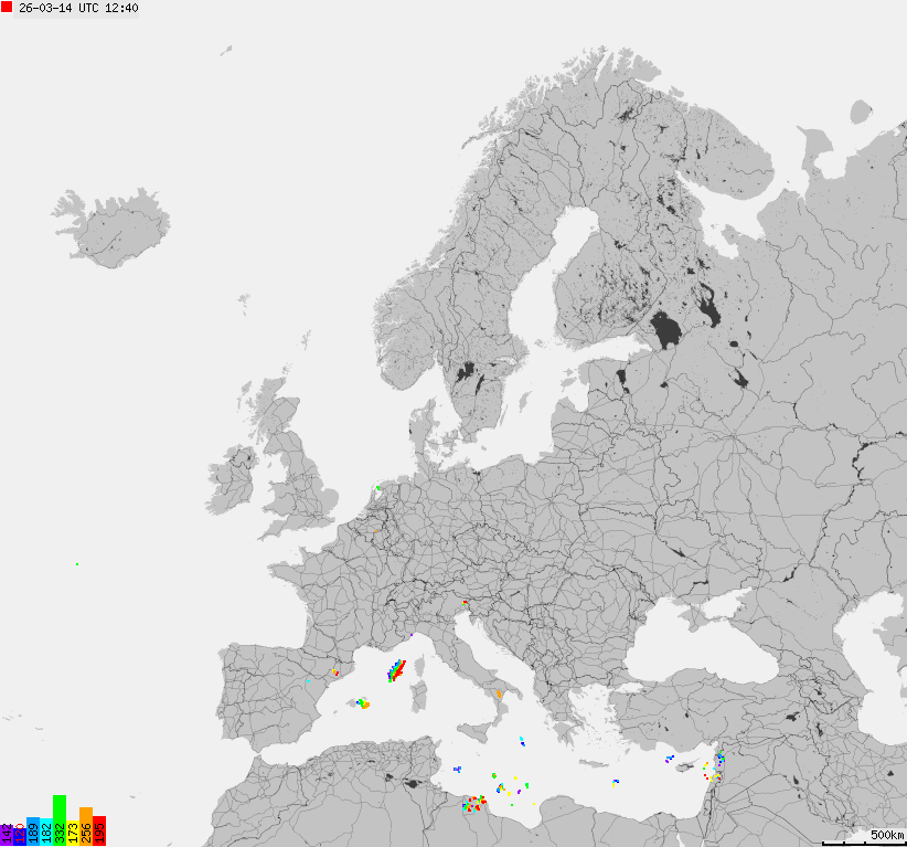 Storm report map of Europe