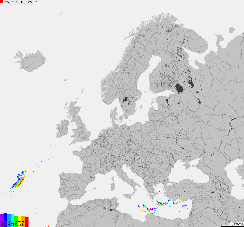 Storm report map of Europe