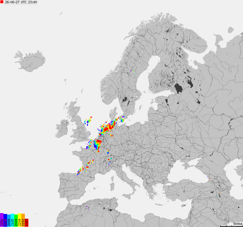 Storm report map of Europe