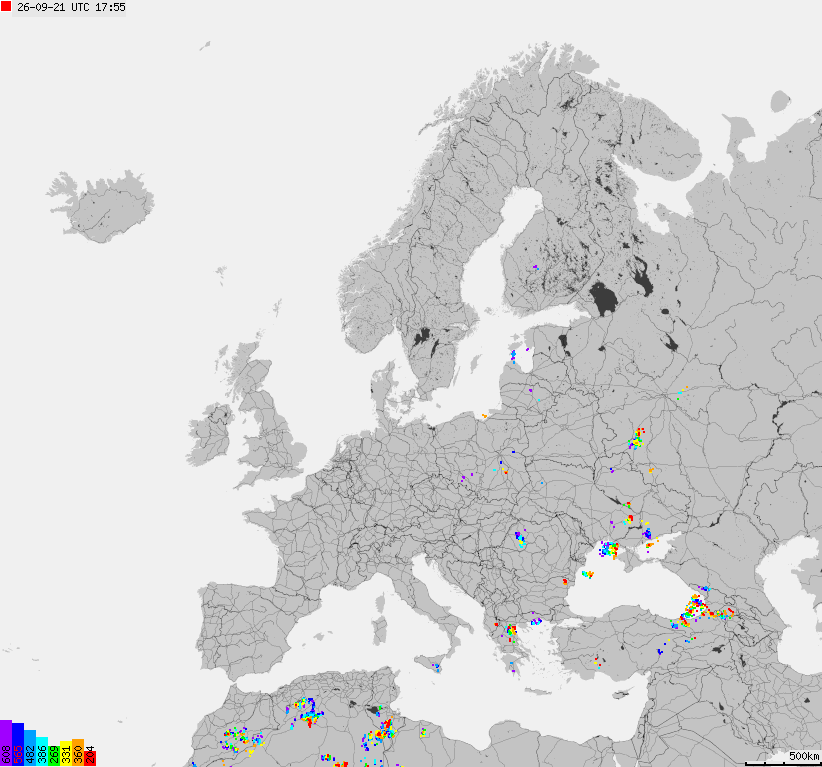 Mapa burzowa Europy