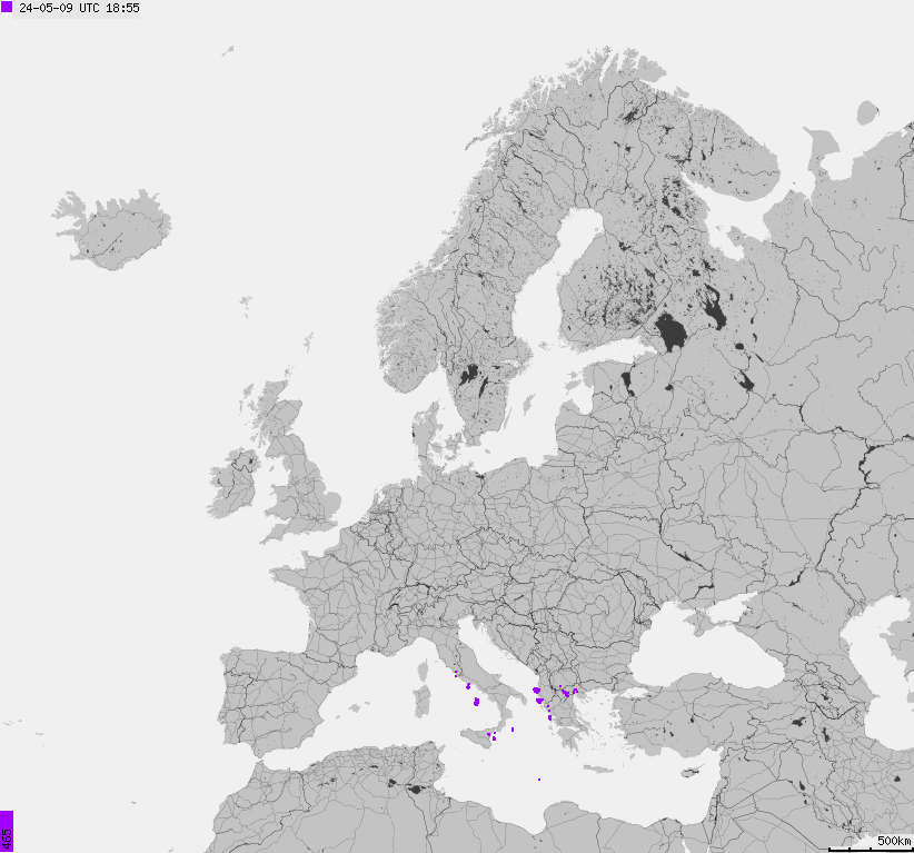 Mapa zagrożeń pogodowych dla obszaru Europy