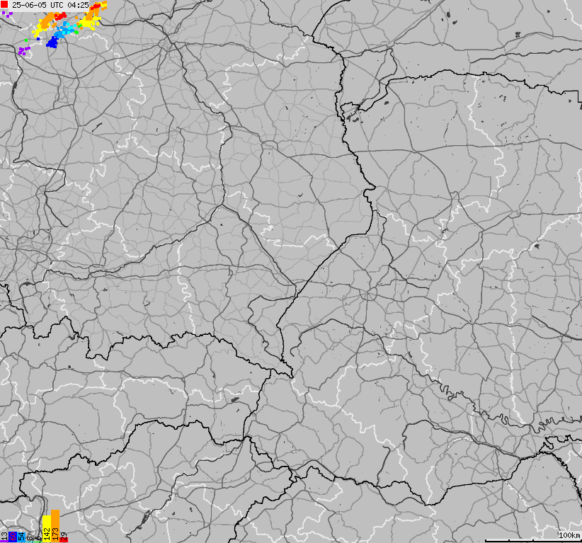 Map of lightnings across Poland