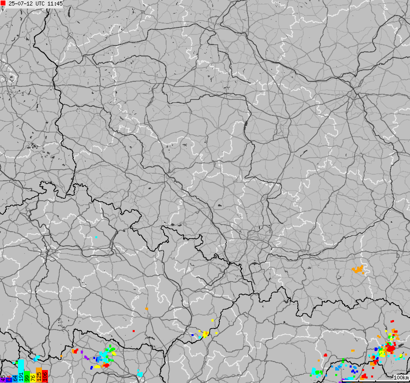Map of lightnings across Poland