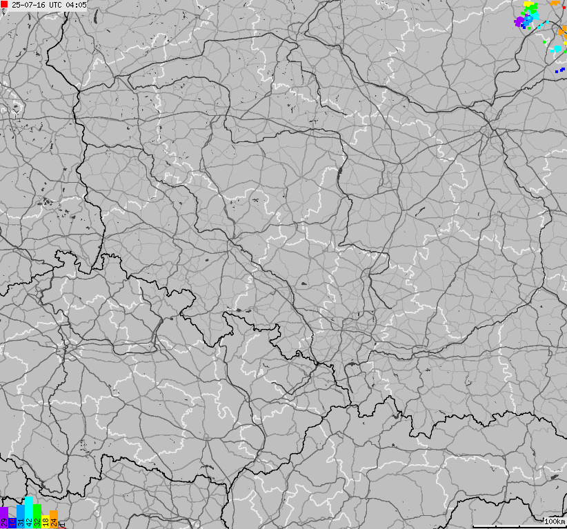 Mapa wyładowań atmosferycznych na obszarze Polski