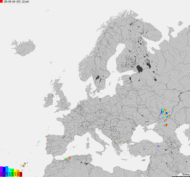 Mapa burzowa  Europy