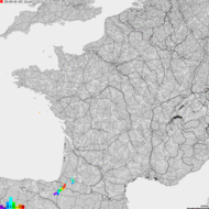 Storm report map of France