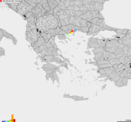 Storm report map of Greece