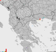 Storm report map of Greece