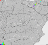 Storm report map of Spain, Portugal