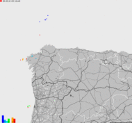 Storm report map of Spain, Portugal