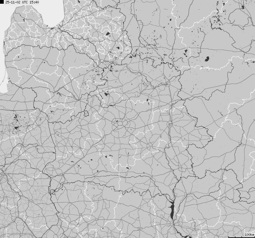 Mapa wyładowań atmosferycznych Białorusi