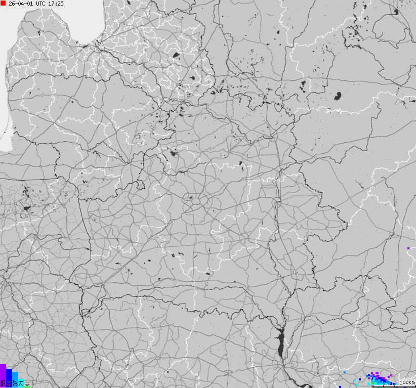 Map of lightnings Belarus