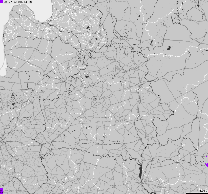 Map of lightnings Belarus