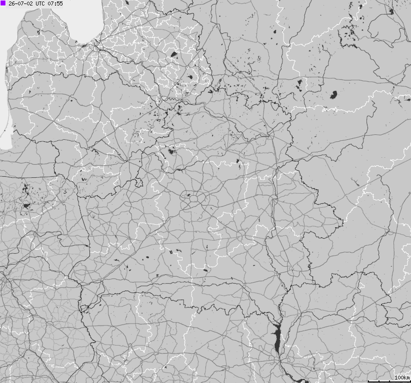 Mapa wyładowań atmosferycznych Białorusi