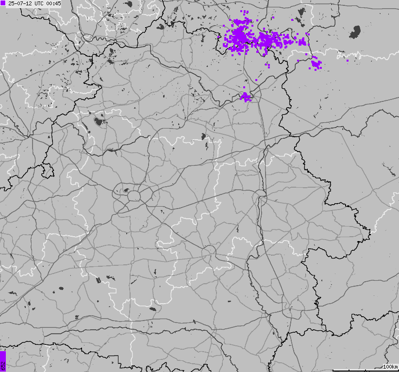 Mapa wyładowań atmosferycznych Białorusi
