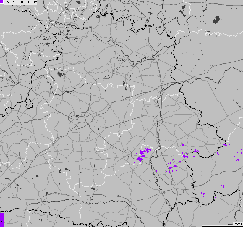 Mapa wyładowań atmosferycznych Białorusi