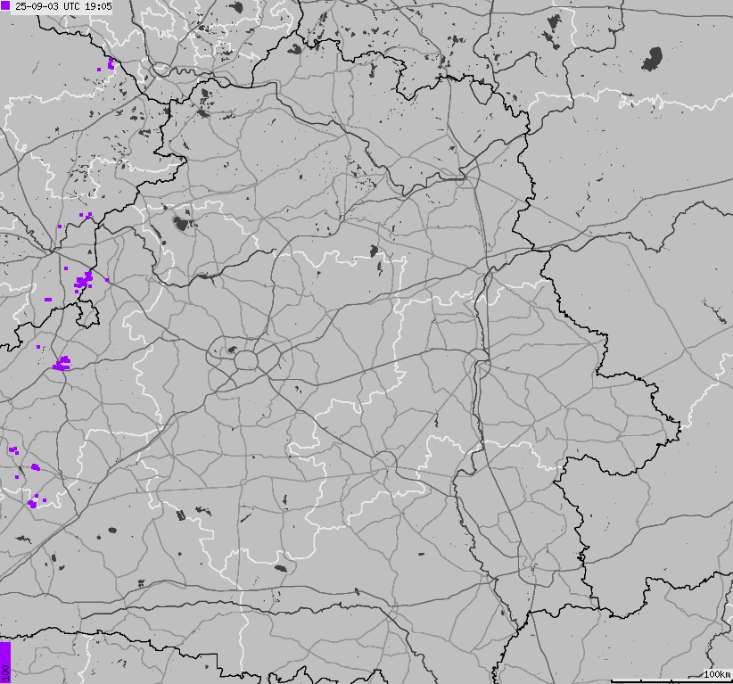 Mapa wyładowań atmosferycznych Białorusi