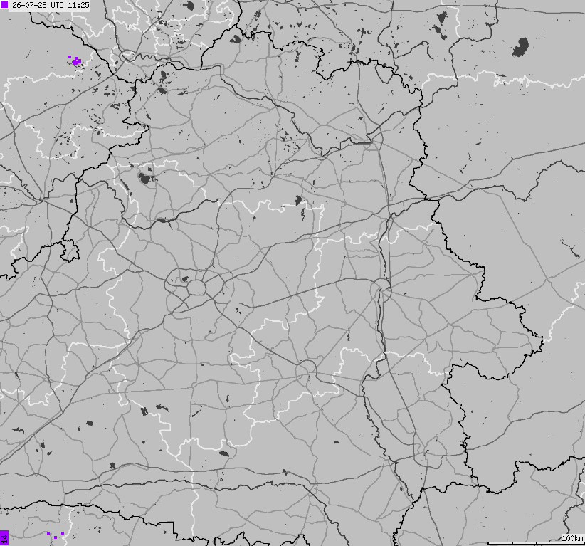 Map of lightnings Belarus