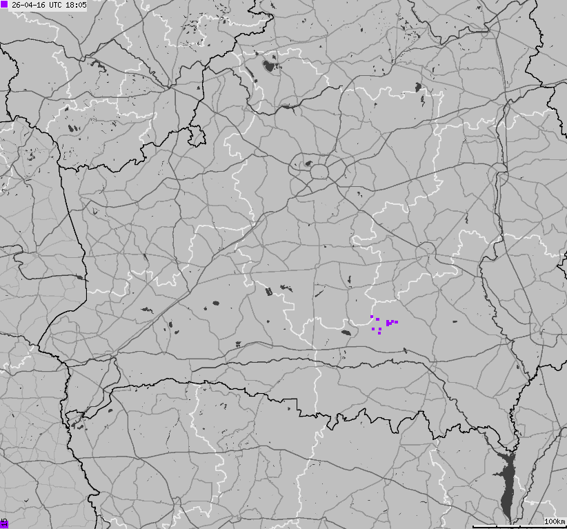 Map of lightnings Belarus