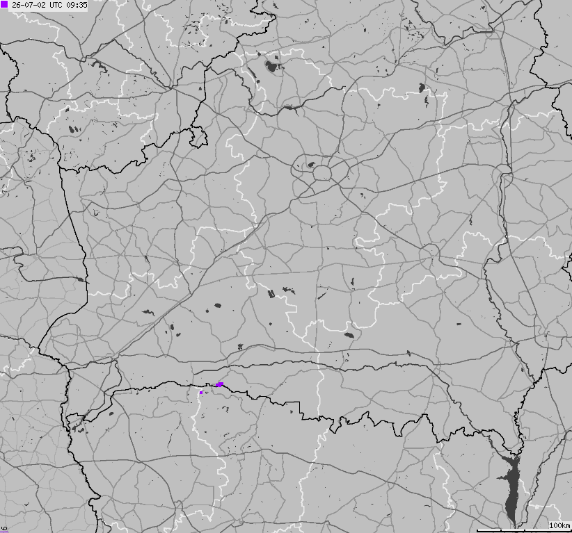 Mapa wyładowań atmosferycznych Białorusi