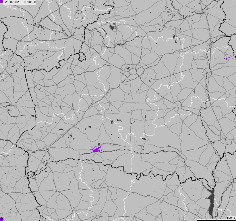 Mapa wyładowań atmosferycznych Białorusi