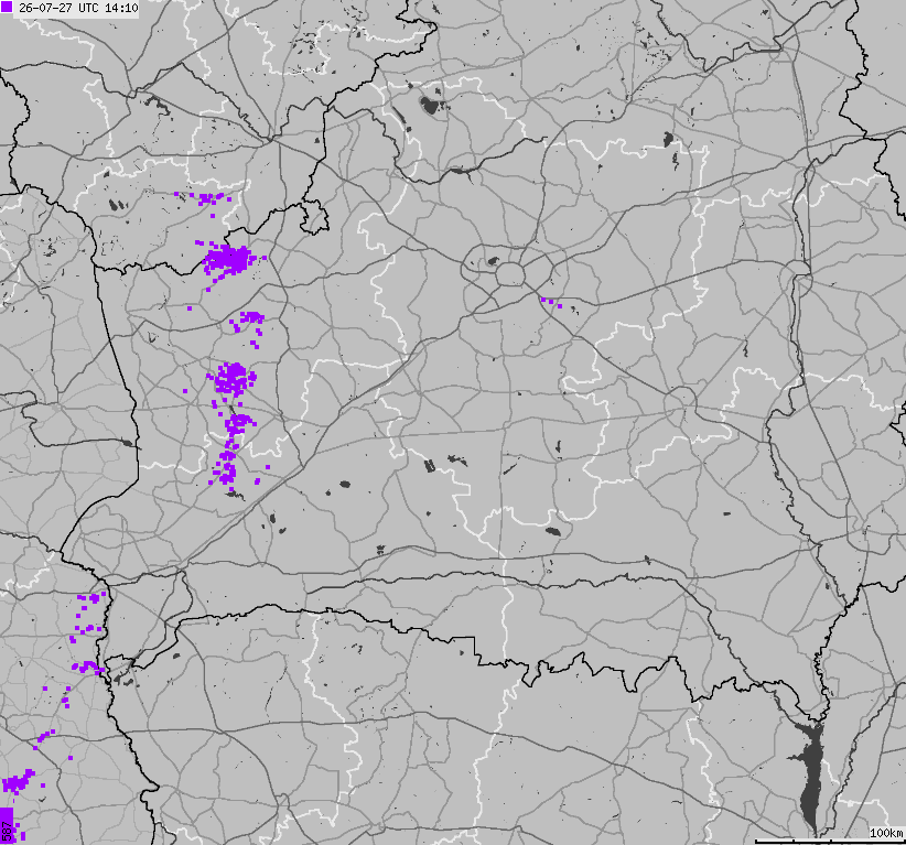 Map of lightnings Belarus