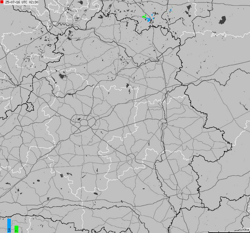 Map of lightnings Belarus