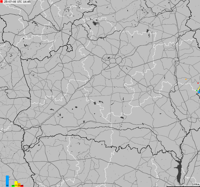 Mapa wyładowań atmosferycznych Białorusi