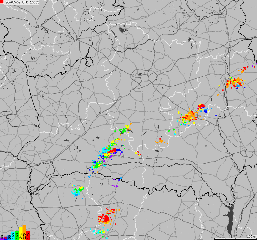 Mapa wyładowań atmosferycznych Białorusi
