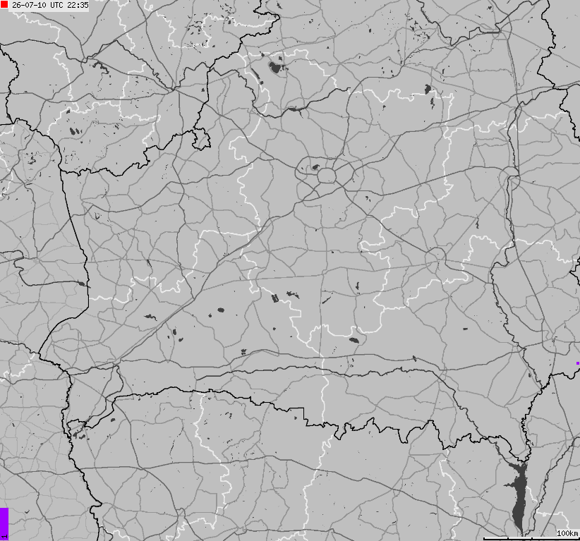Mapa wyładowań atmosferycznych Białorusi