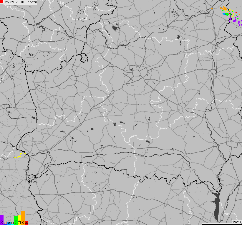 Map of lightnings Belarus