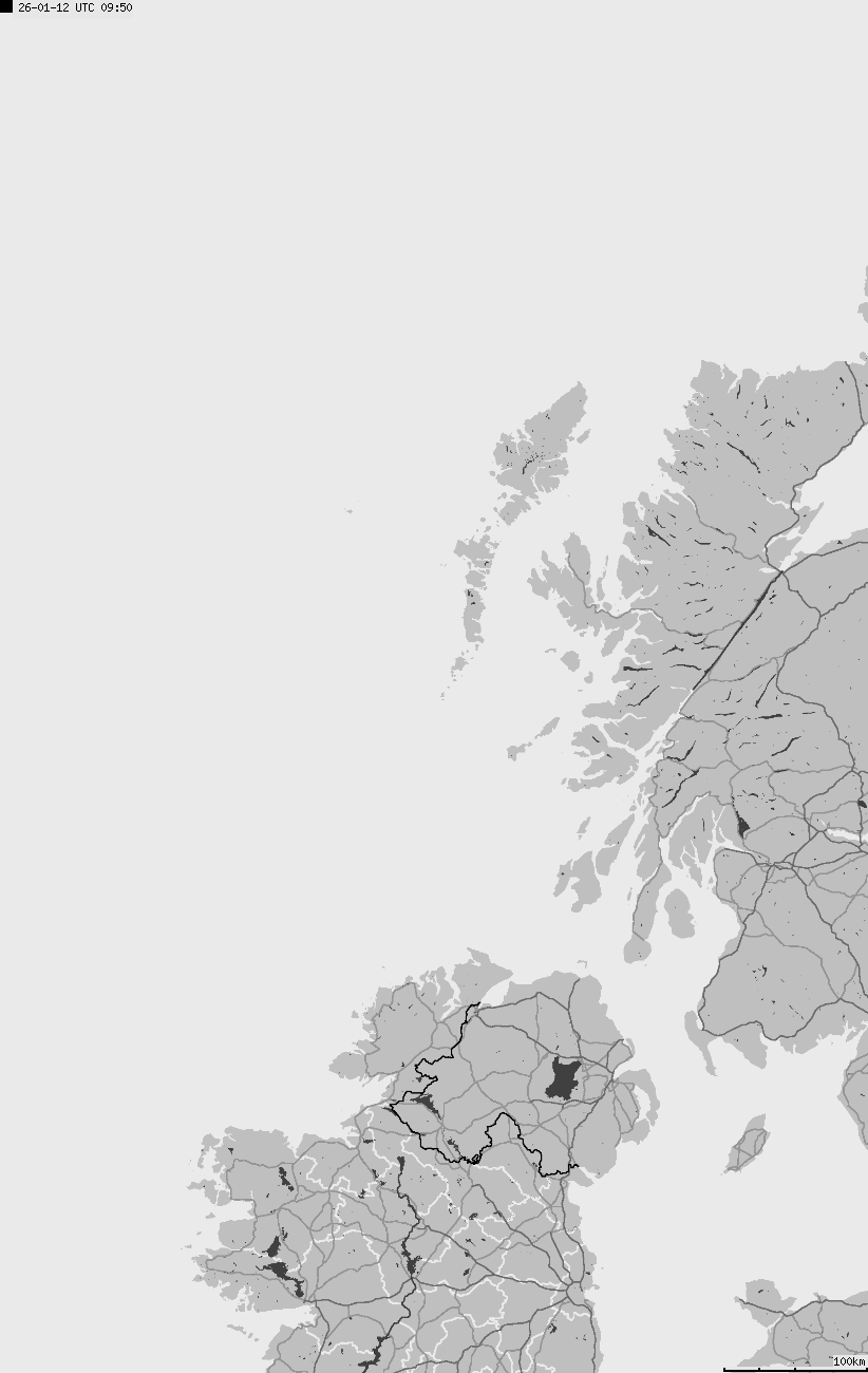 Map of lightnings across British Isles