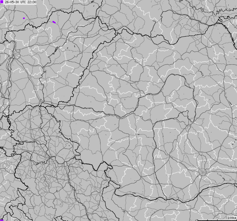 Mapa wyładowań atmosferycznych Bułgarii, Mołdawii, Rumunii
