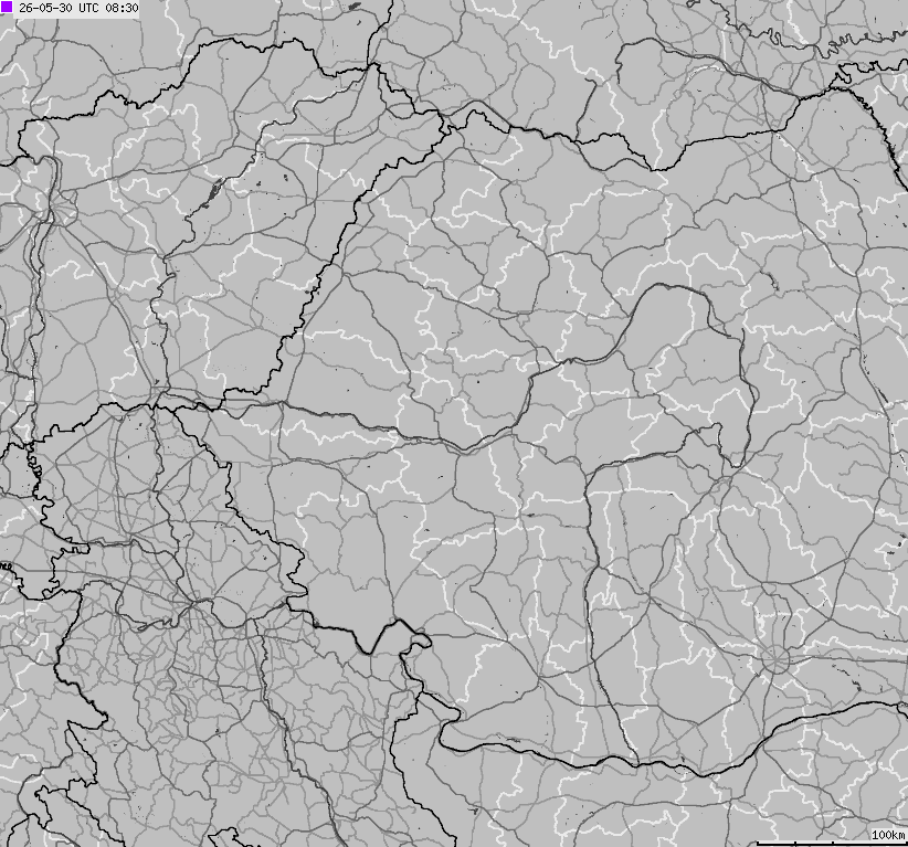 Map of lightnings Bulgaria, Moldavia, Romania