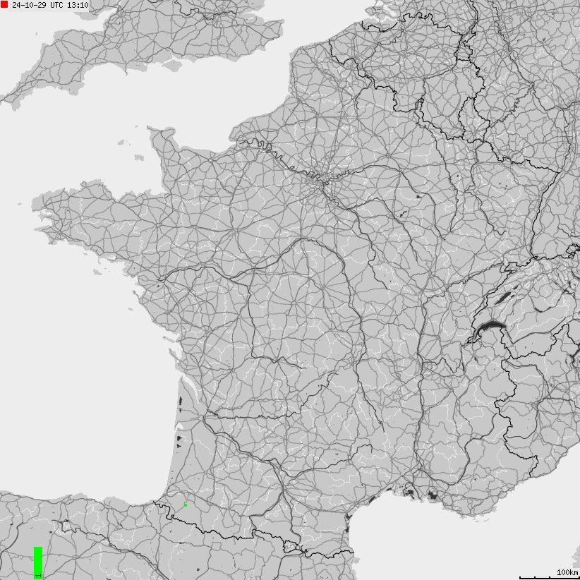 Map of lightnings France