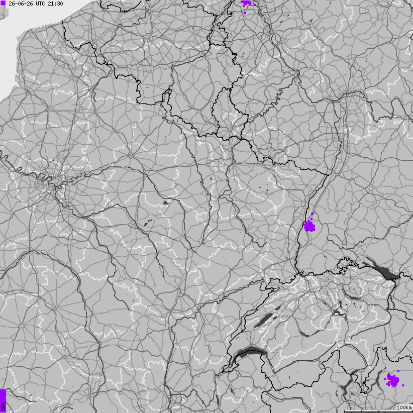 Map of lightnings France