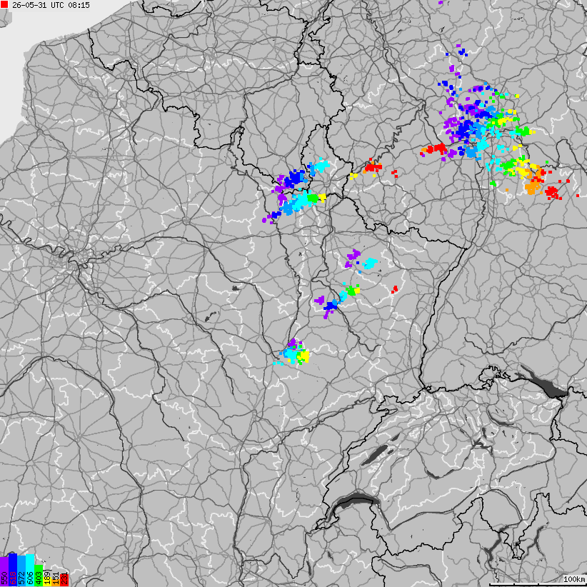Map of lightnings France