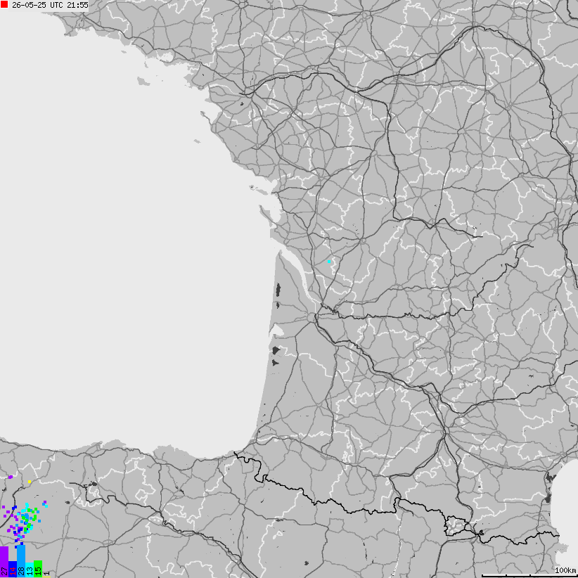 Map of lightnings France