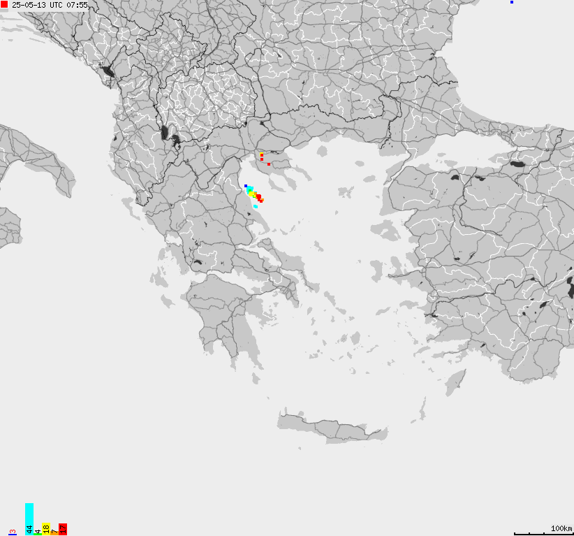 Map of lightnings France